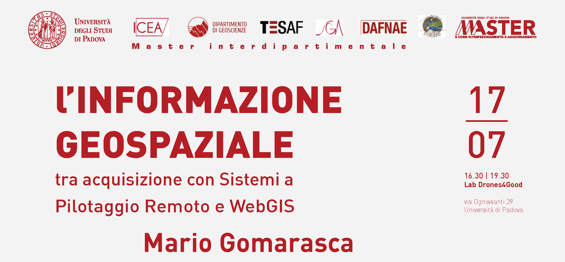 A lezione con il prof. Mario Gomarasca, ri-esplorando la geoinformazione