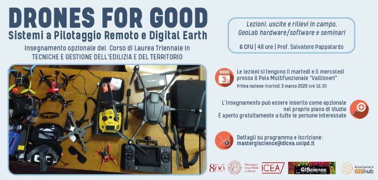Corso di Drones for Good – Sistemi a Pilotaggio Remoto e Digital Earth