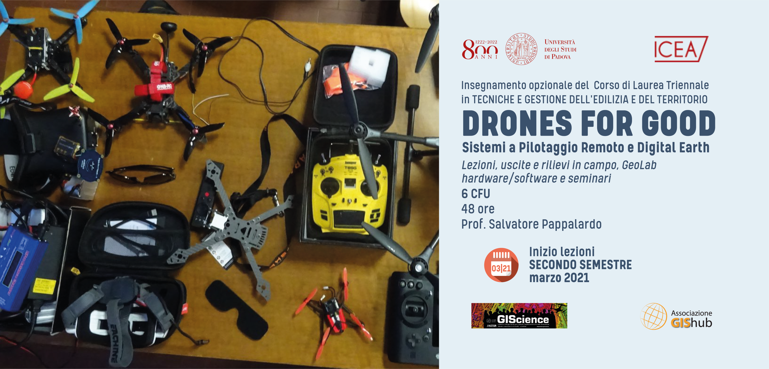 Corso di Drones for Good – Sistemi a Pilotaggio Remoto e Digital Earth