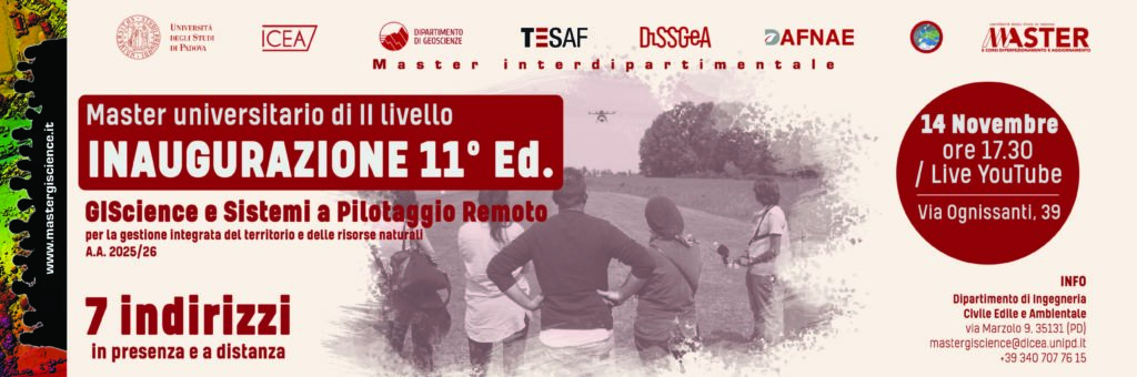 Inaugurazione 11° Edizione Master GIScience e SPR | a.a. 2025/26