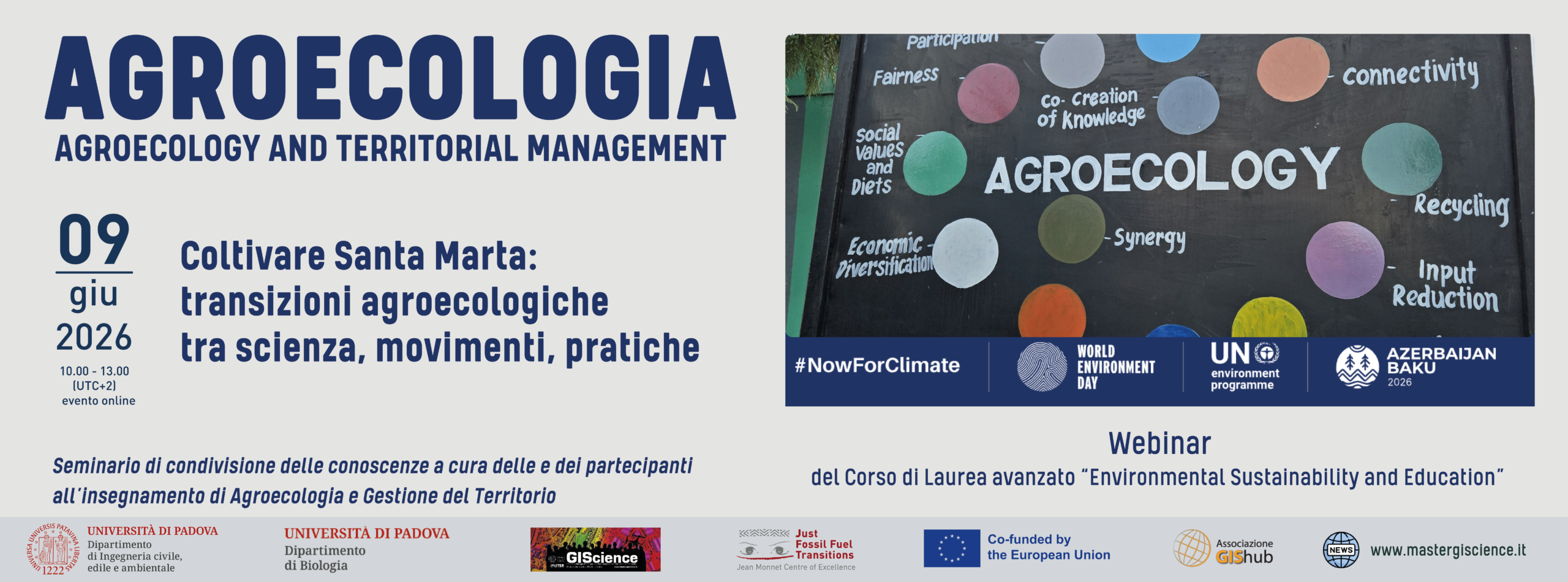 Webinar di Agroecologia – Coltivare Santa Marta: transizioni agroecologiche tra scienza, movimenti, pratiche