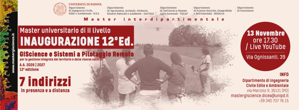 Inaugurazione 12° Edizione Master GIScience e SPR | a.a. 2026/27